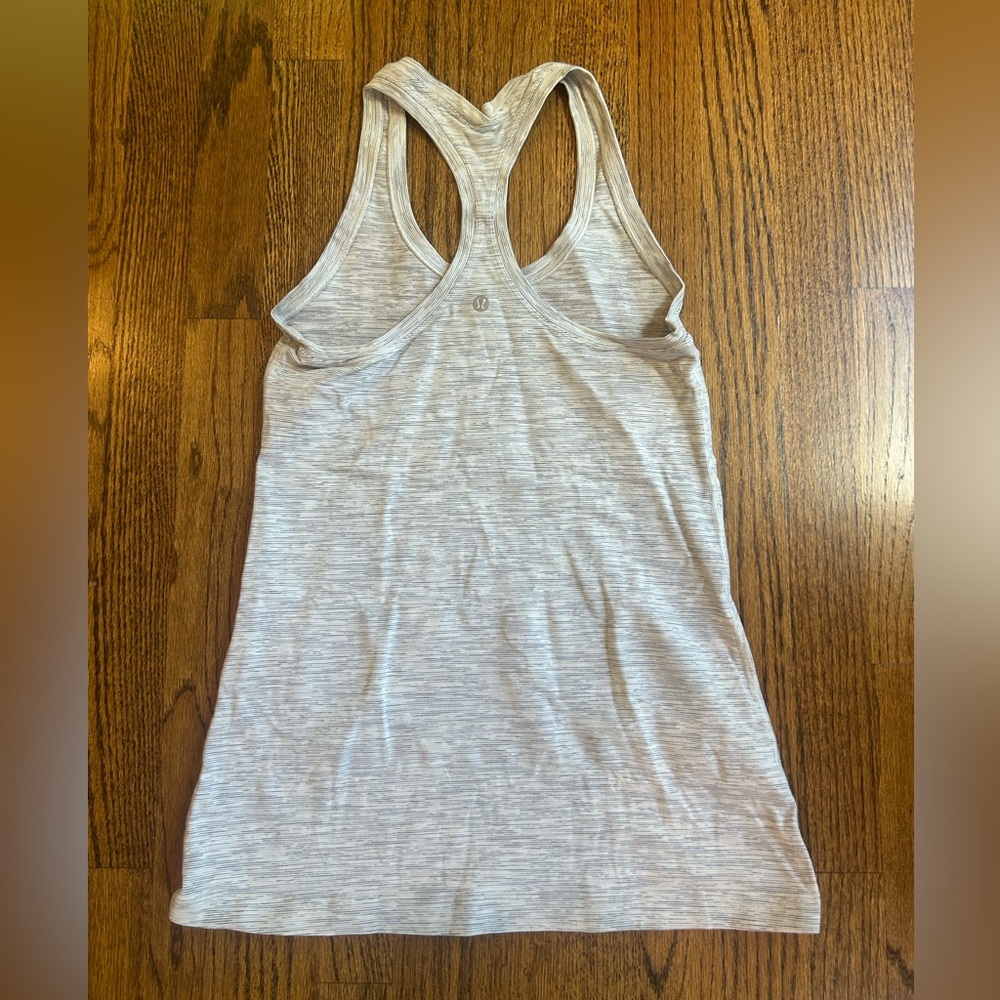 Lululemon Cool Racerback II tank top- "Wee Are From Space Ice Grey Alpine White"